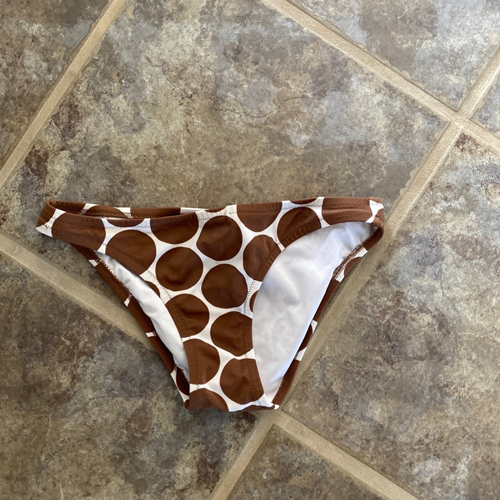 Venus Xs whote/brown polka dot bikini bottoms